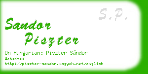 sandor piszter business card