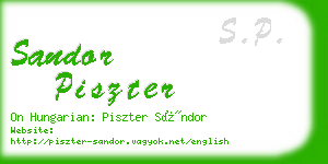 sandor piszter business card